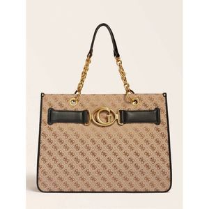 Guess Tan and Black Tote Bag